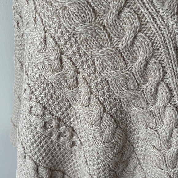 Inis Crafts Irish Merino Wool Chunky Mixed Knit Poncho M/L - Picture 5 of 9